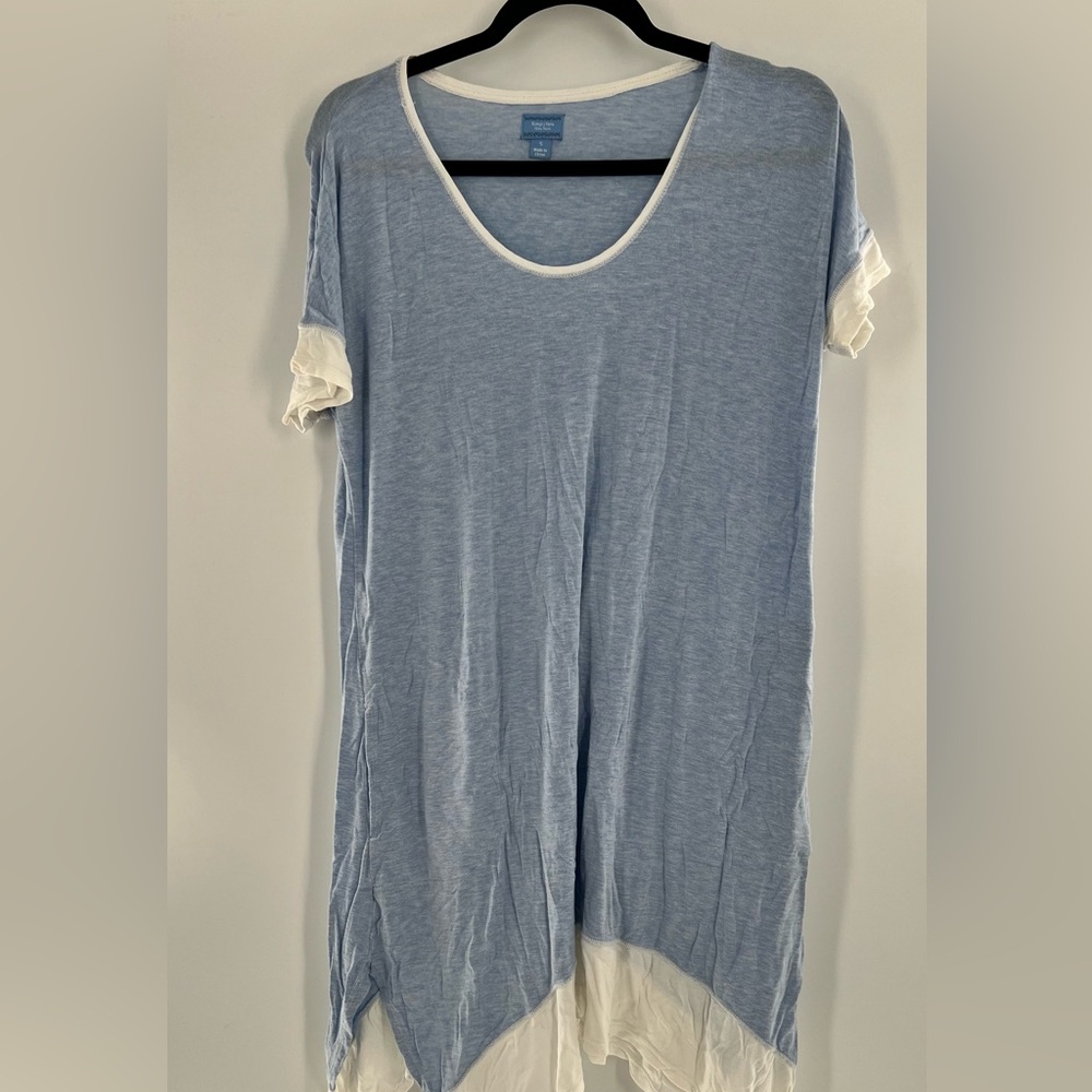 Light Blue & White Women's Sleep Tunic